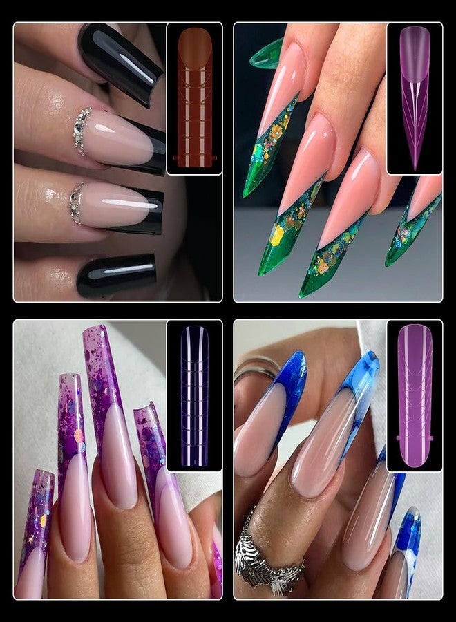 NMKL38 Dual Nail Forms for Poly Nail Gel,12 Shapes Colorful French Nail Forms, Clear Poly Gel Nail Molds for DIY Nails Extension Kit for Salon-Quality Manicures at Home 292 PCS - Image 5